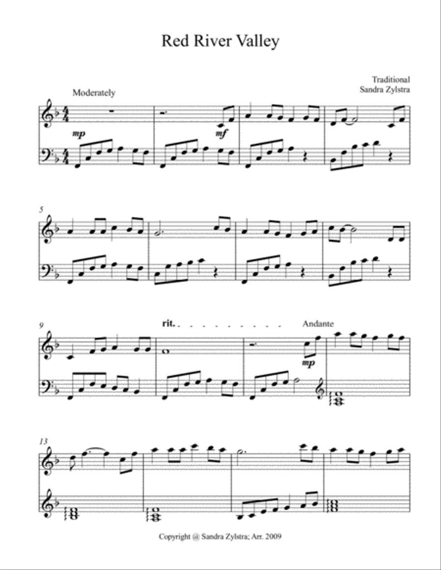 Red River Valley (early intermediate piano solo) Red River Valley (early intermediate piano solo) Piano Solo scores gallery preview page 2