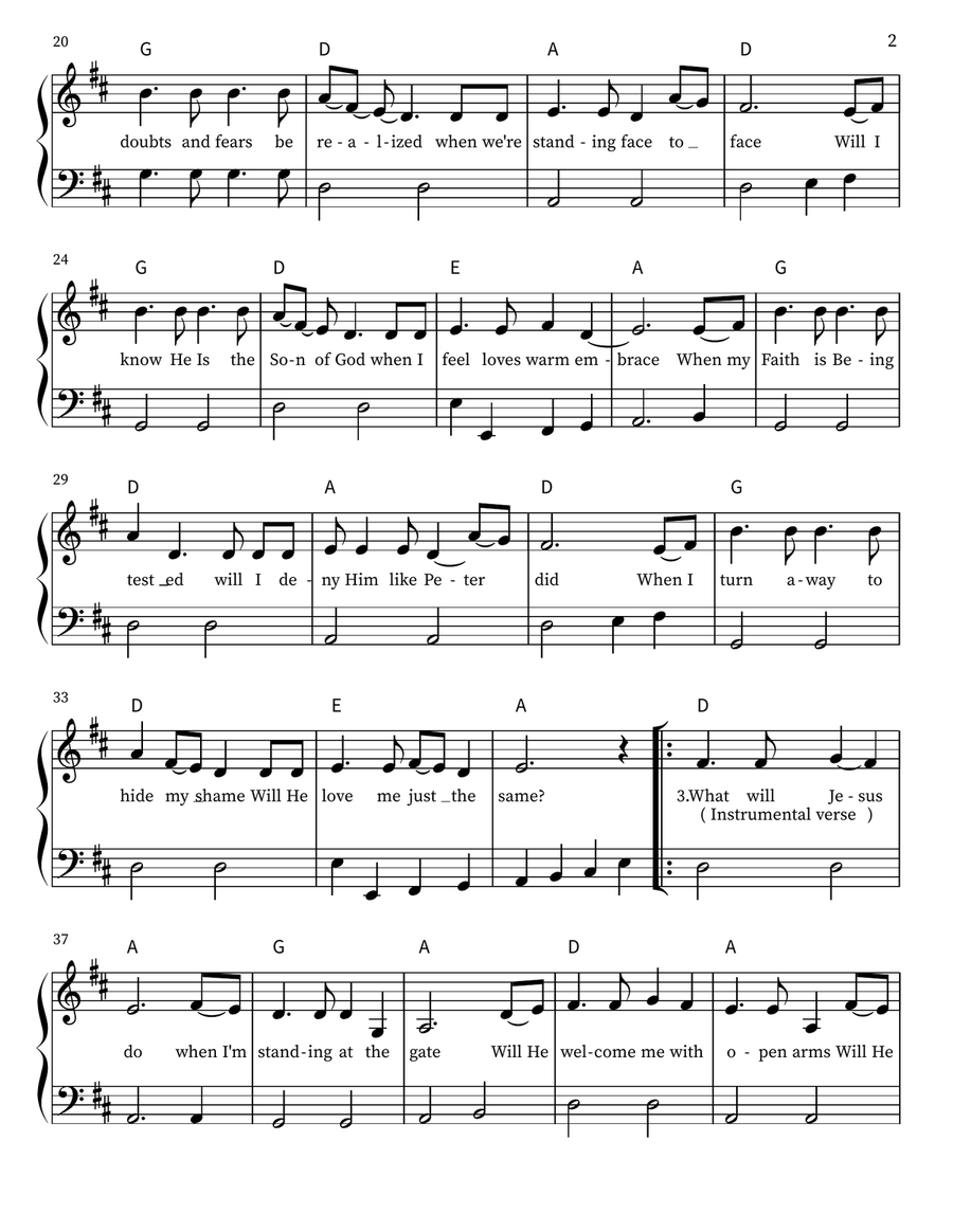 What Would Jesus Do Piano, Vocal, Guitar scores gallery preview page 2