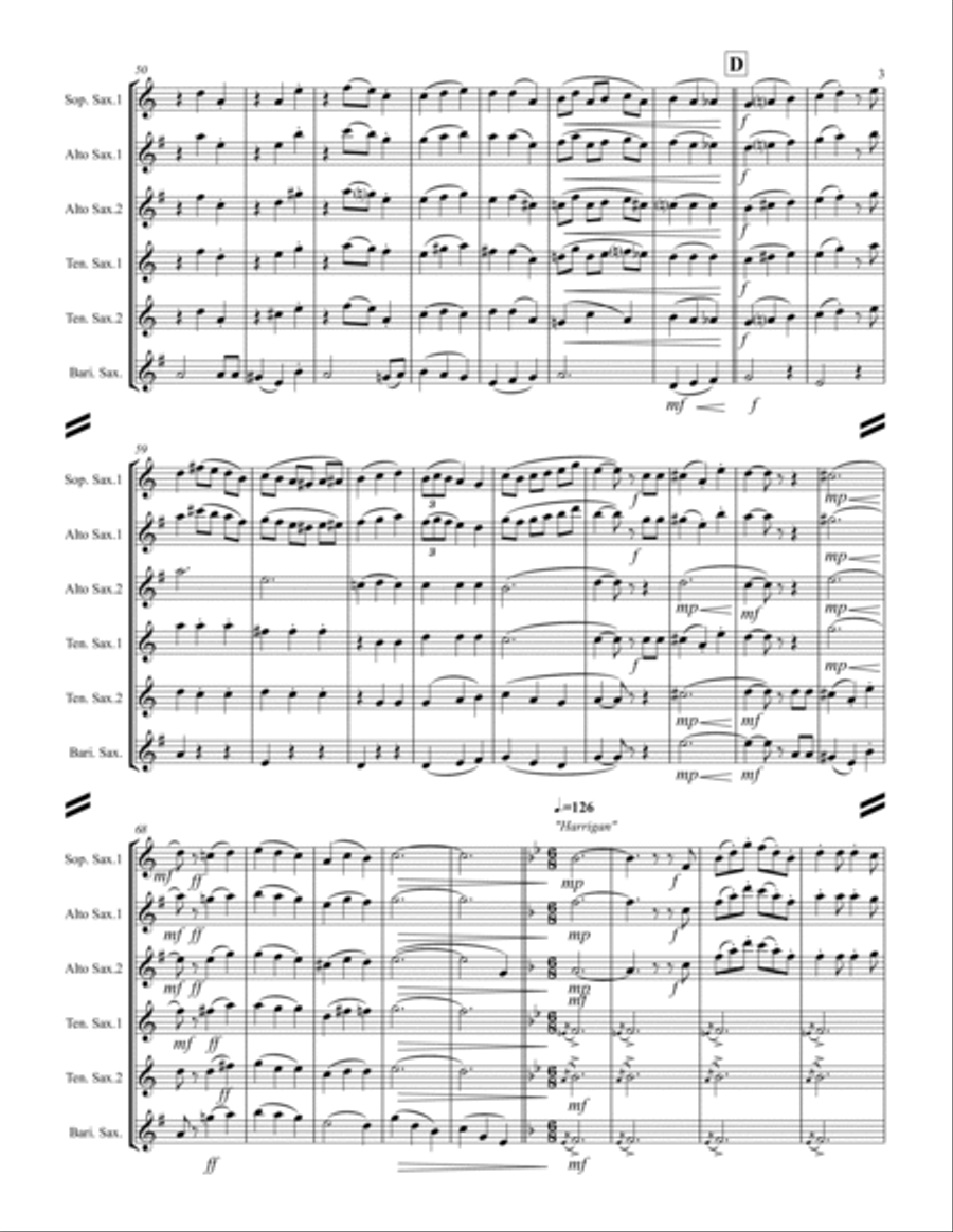 Broadway Medley (for Saxophone Quintet SATTB or AATTB) Saxophone Quintet scores gallery preview page 4