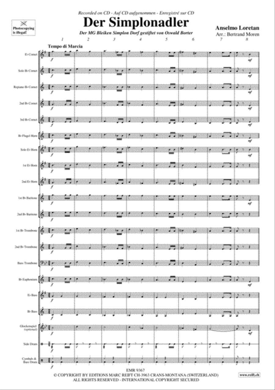 Der Simplonadler Der Simplonadler Brass Band scores gallery preview page 4