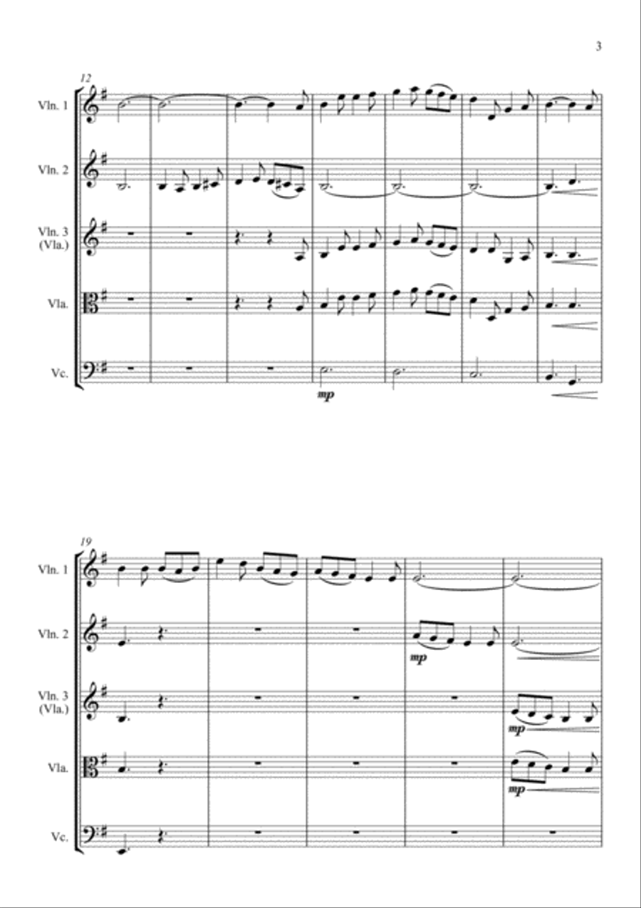 My Darling Ploughman Boy - Scottish Folk Song - for String Quartet String Quartet scores gallery preview page 3