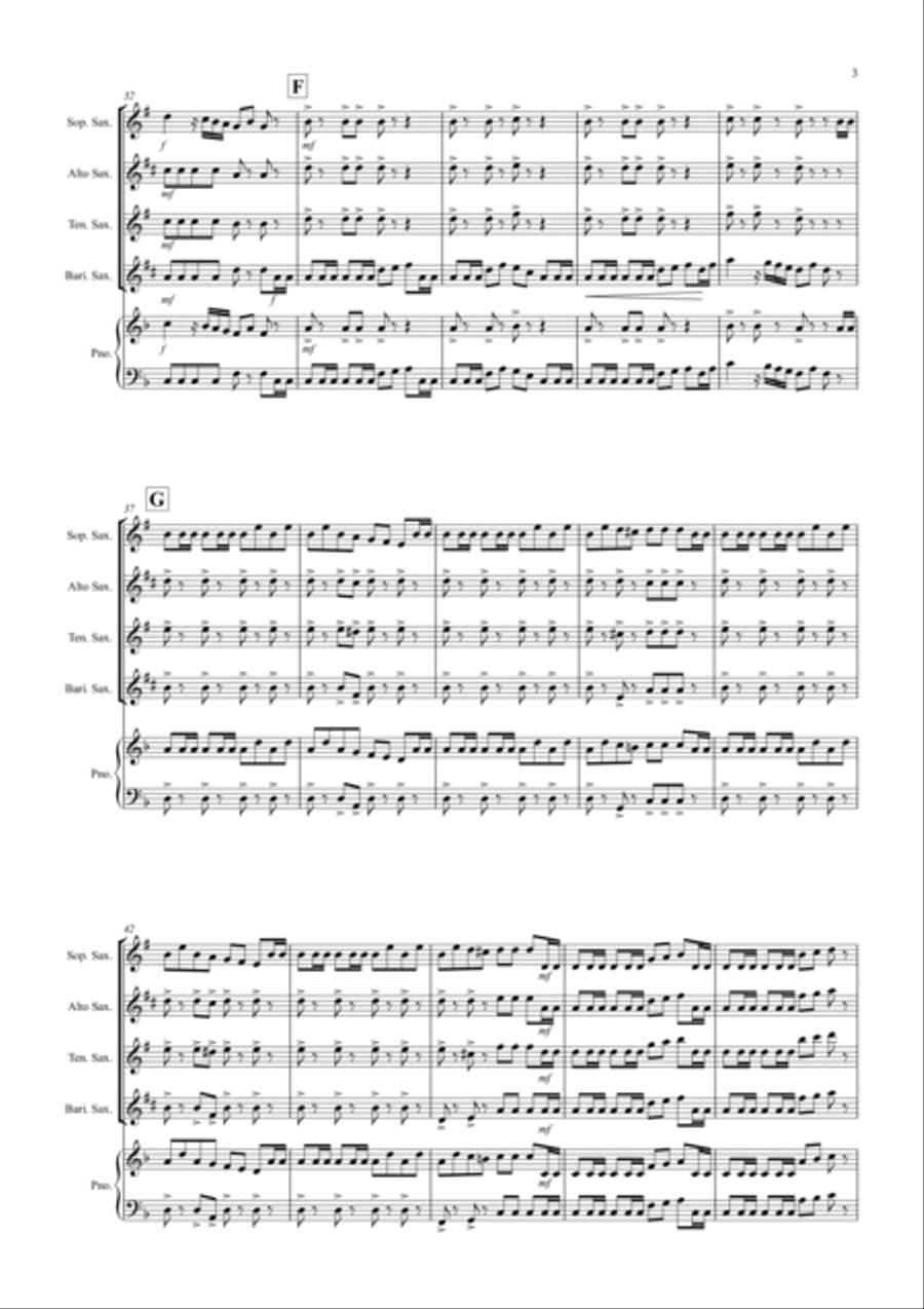 2 Classical Favourites for Saxophone Quartet (volume four) Saxophone Quartet scores gallery preview page 3