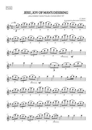 JS Bach • Jesu, Joy of Man's Desiring | Cantata BWV 147 | flute sheet music