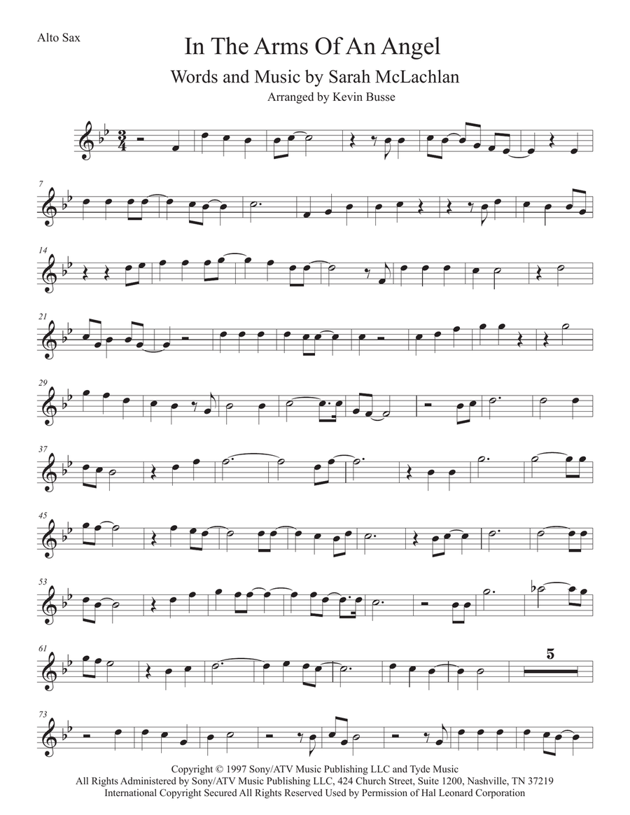 Angel Alto Saxophone scores gallery preview page 1