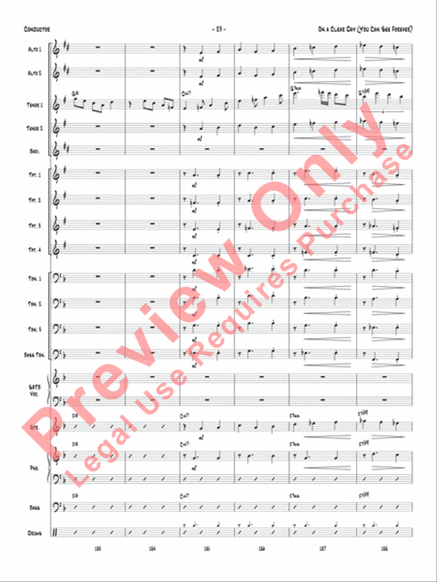 On a Clear Day (You Can See Forever) Jazz Ensemble scores gallery preview page 32