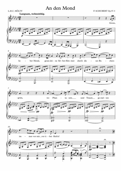 An den Mond - Schubert Op.57 (Eb Minor) image number null