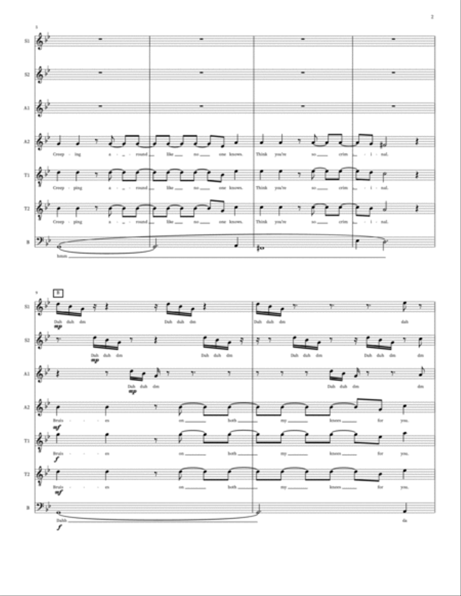 Bad Guy Bad Guy Choir scores gallery preview page 2