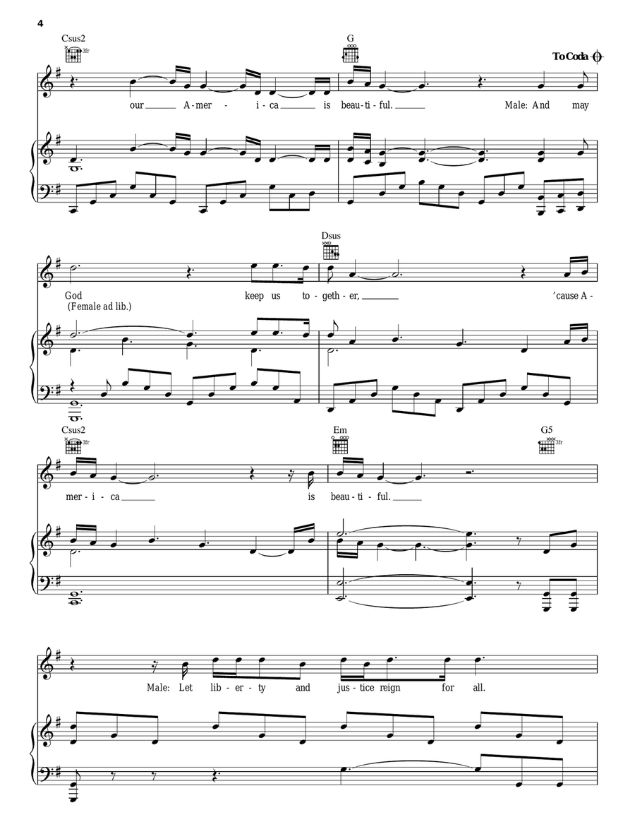 America's Song America's Song Piano, Vocal, Guitar scores gallery preview page 4