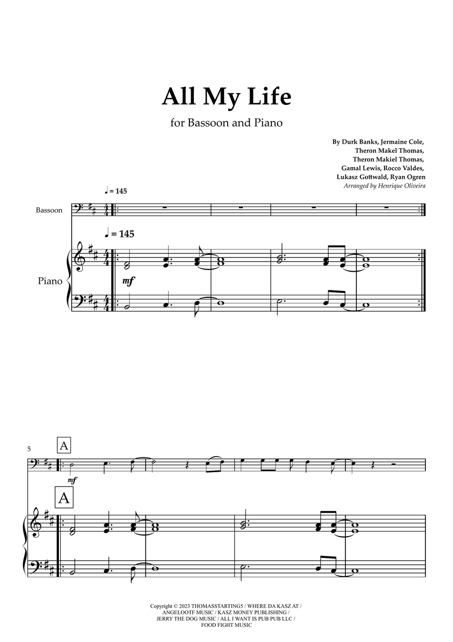 All My Life Chamber Music scores gallery preview page 1