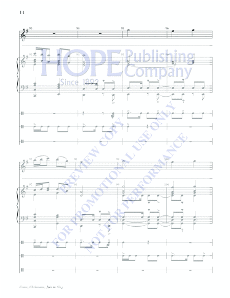Come, Christians, Join to Sing Piano scores gallery preview page 14
