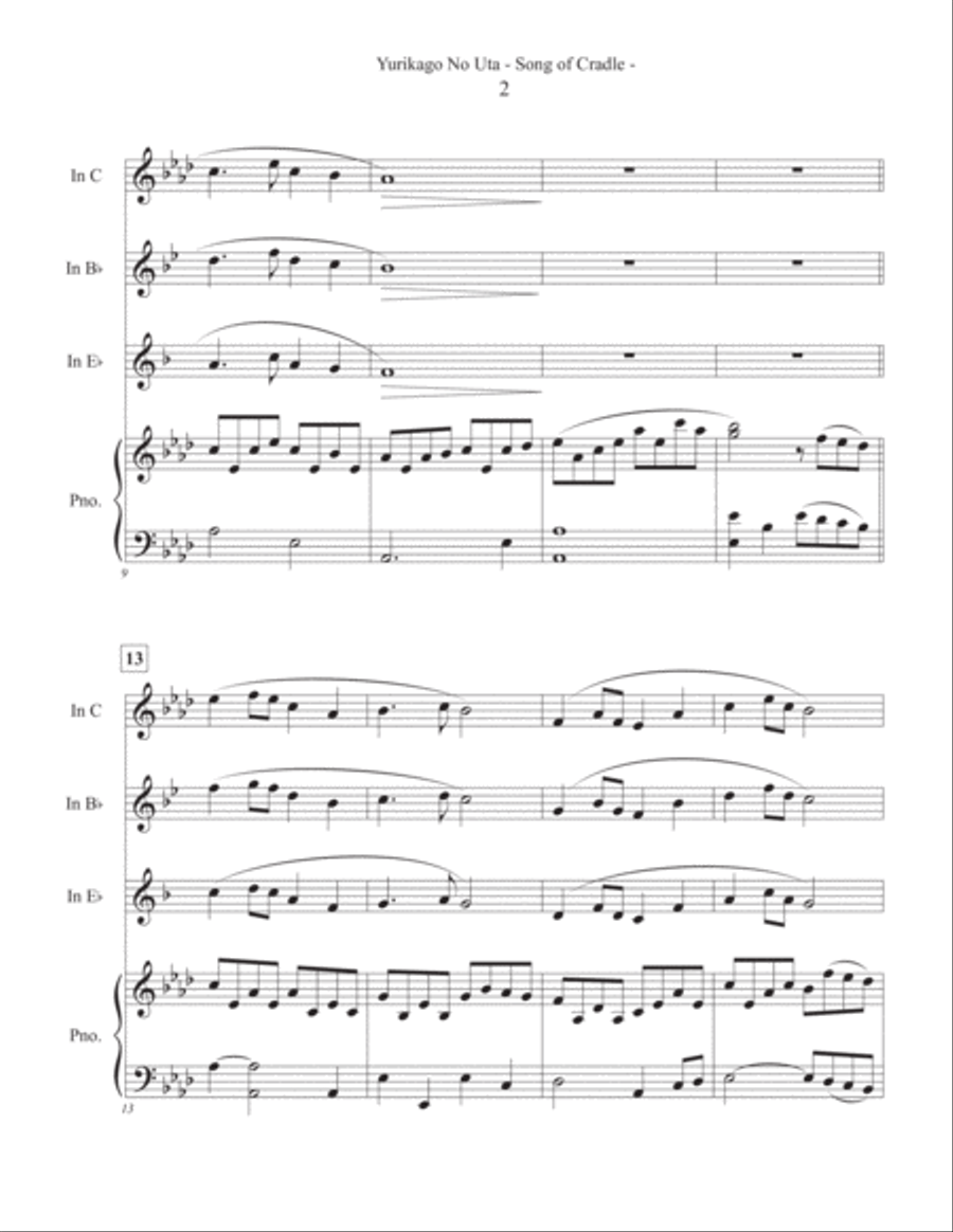 Yurikago No Uta - Song of Cradle Alto Saxophone scores gallery preview page 2