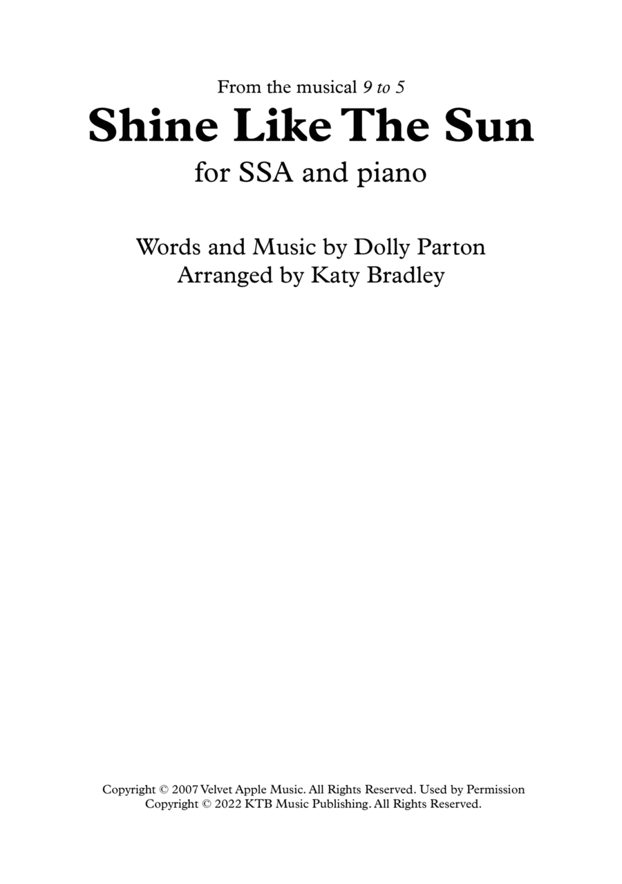 Shine Like The Sun SSA scores gallery preview page 1