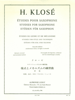 Book cover for Etudes pour Saxophone