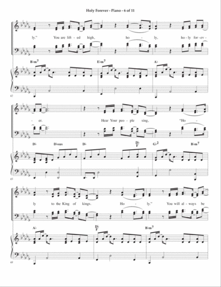 Holy Forever Piano, Vocal, Guitar scores gallery preview page 6