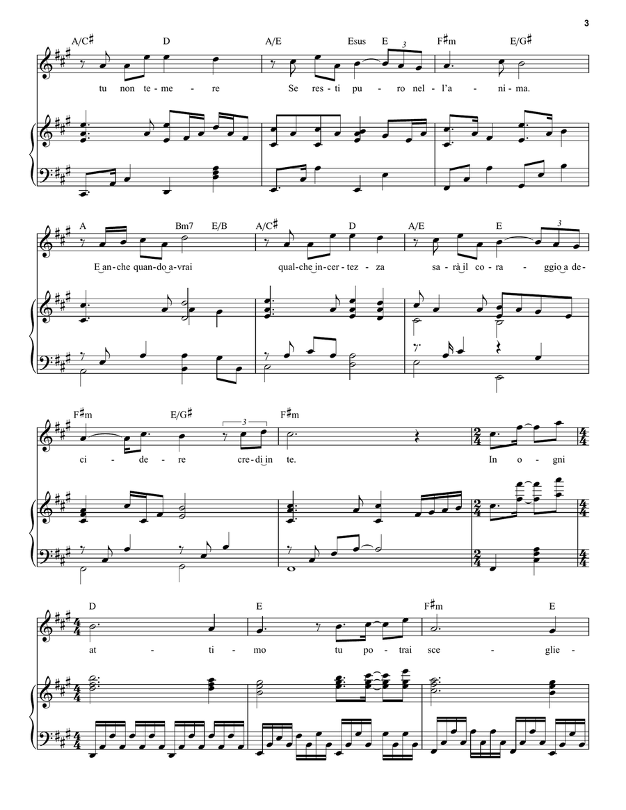 Nelle Tue Mani Piano, Vocal scores gallery preview page 3