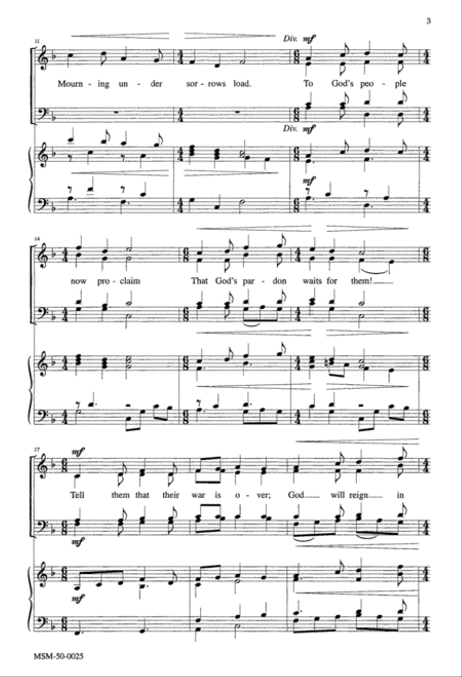 Comfort, Comfort Now My People 4-Part scores gallery preview page 2