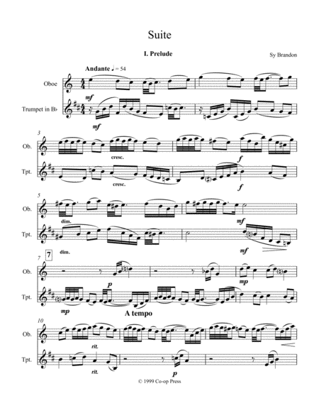 Suite for Oboe and Trumpet or Clarinet image number null