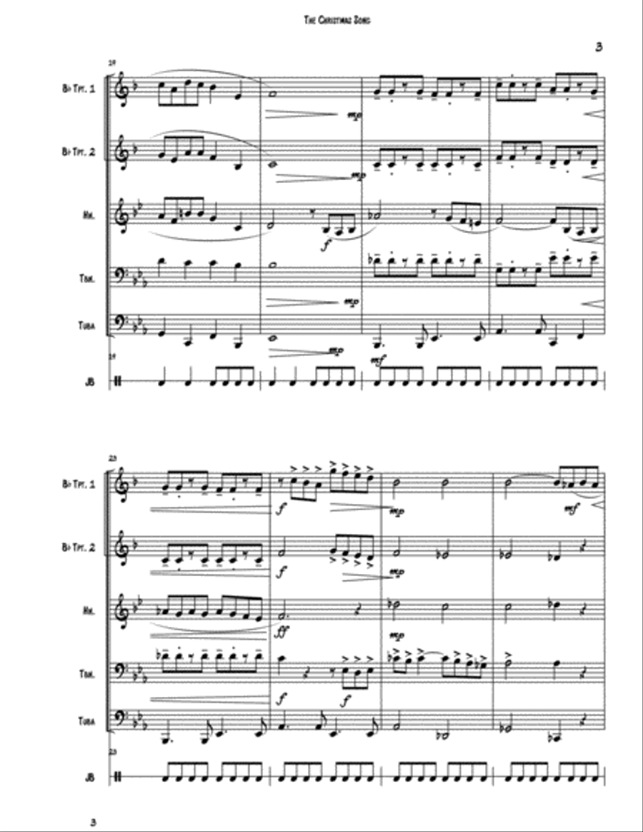 The Christmas Song (Chestnuts Roasting On An Open Fire) Brass Ensemble scores gallery preview page 4