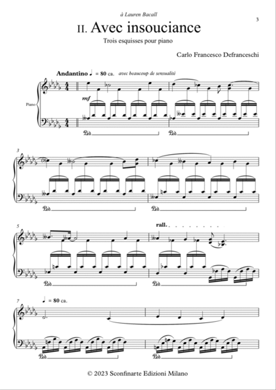 Carlo Francesco Defranceschi: Trois Esquisses (ES-23-019) Piano Solo scores gallery preview page 4