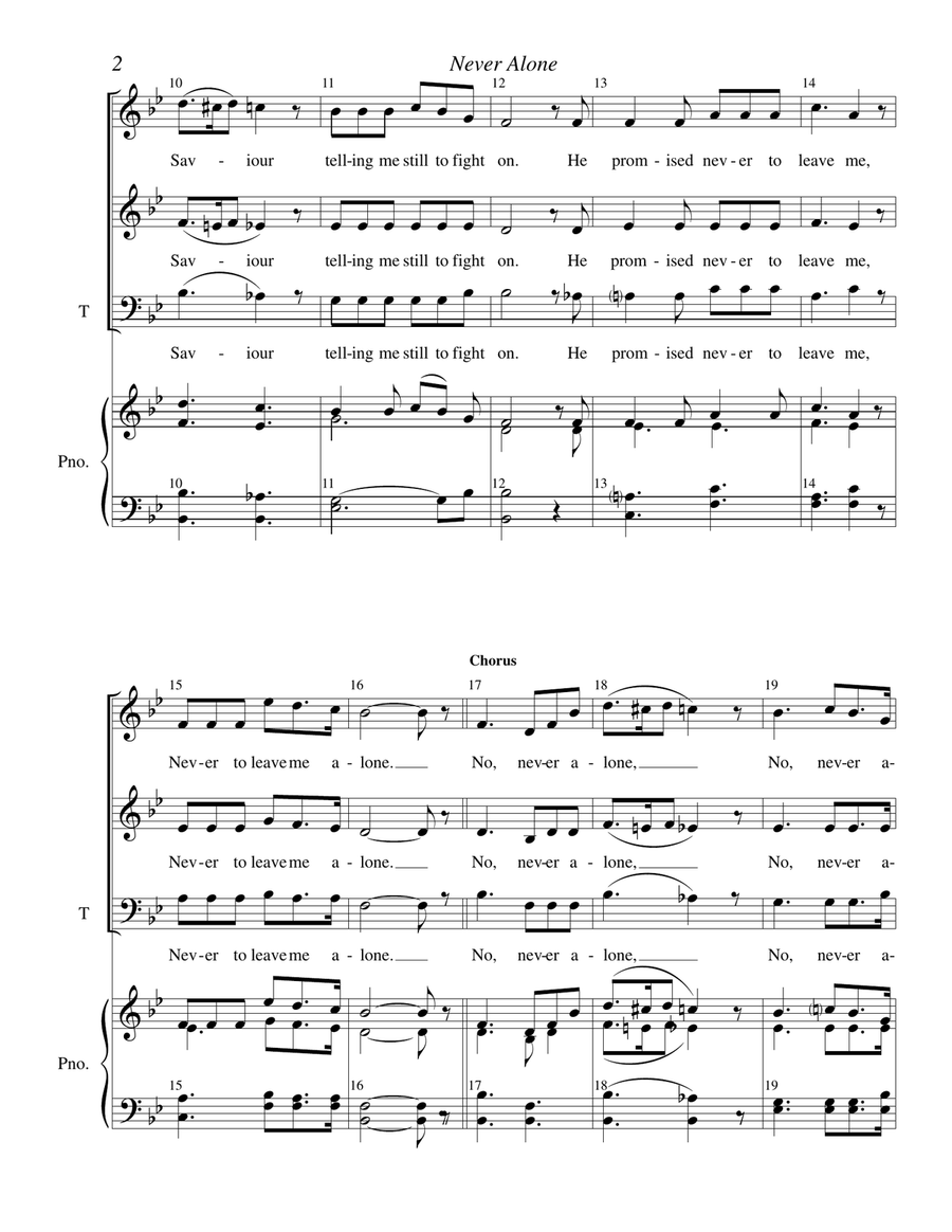 NEVER ALONE - No, Never Alone 3-Part scores gallery preview page 2