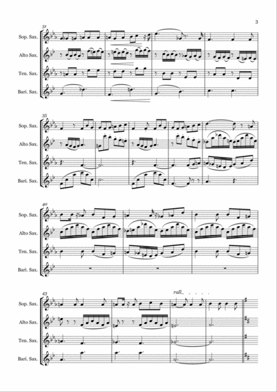 Flower Duet from Lakmé (Delibes) - Saxophone quartet (SATB) Saxophone Quartet scores gallery preview page 3