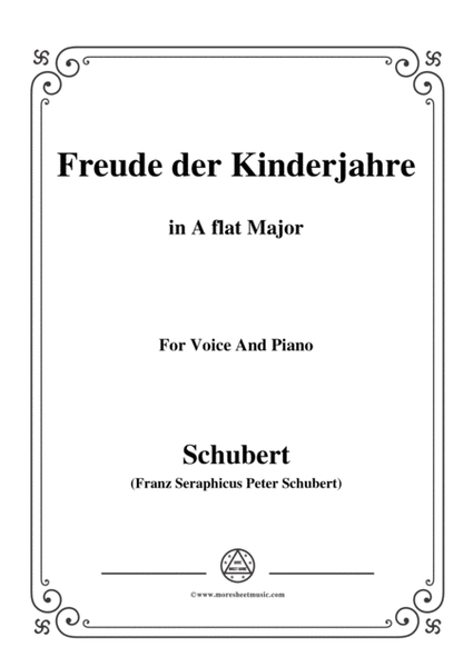Schubert-Freude der Kinderjahre,in A flat Major,for Voice&Piano image number null