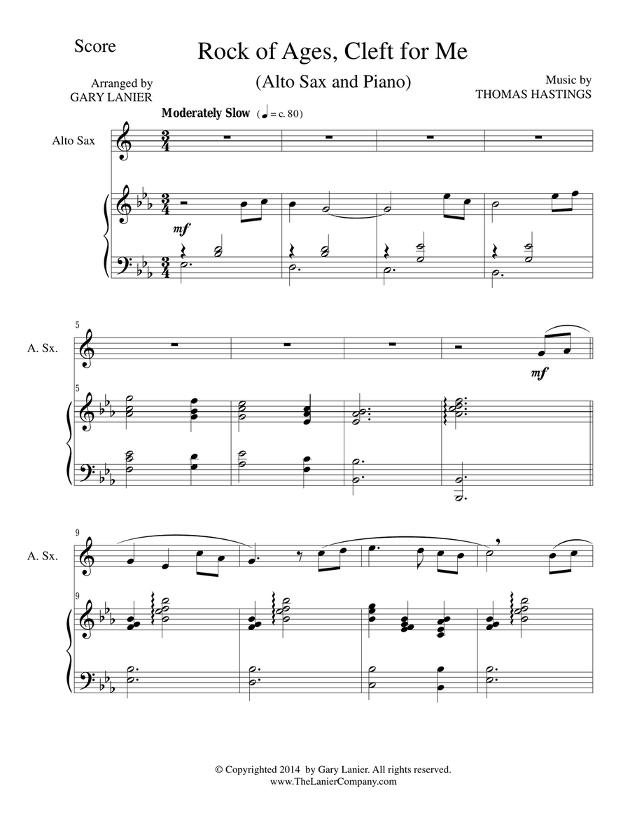 ROCK OF AGES (Alto Sax/Piano and Sax Part) Alto Saxophone scores gallery preview page 1