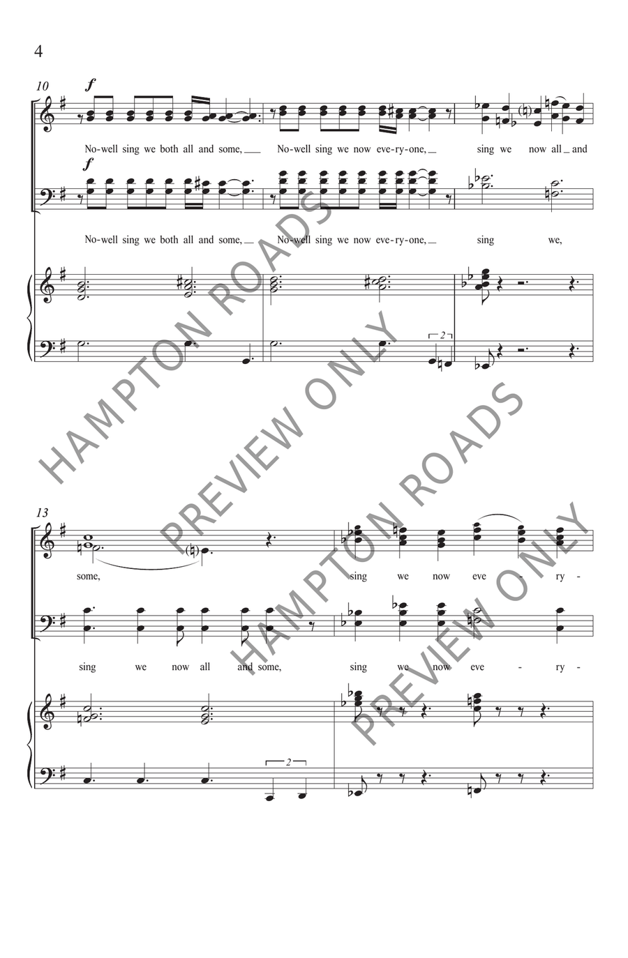 Nowell Sing We (Service Version) (SATB) 4-Part scores gallery preview page 5