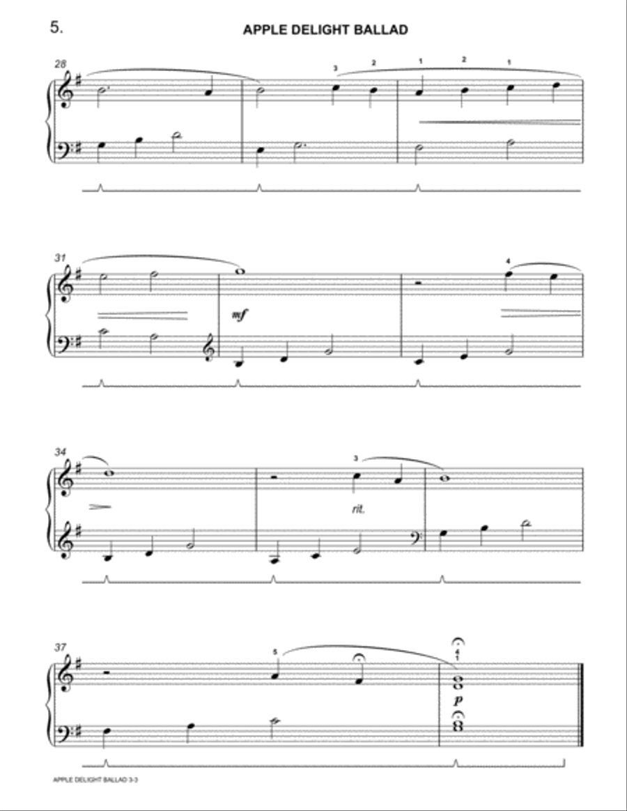 WHAT'S FOR DESSERT? (8 Piano Pieces by Robert Van Horne) Easy Piano scores gallery preview page 5