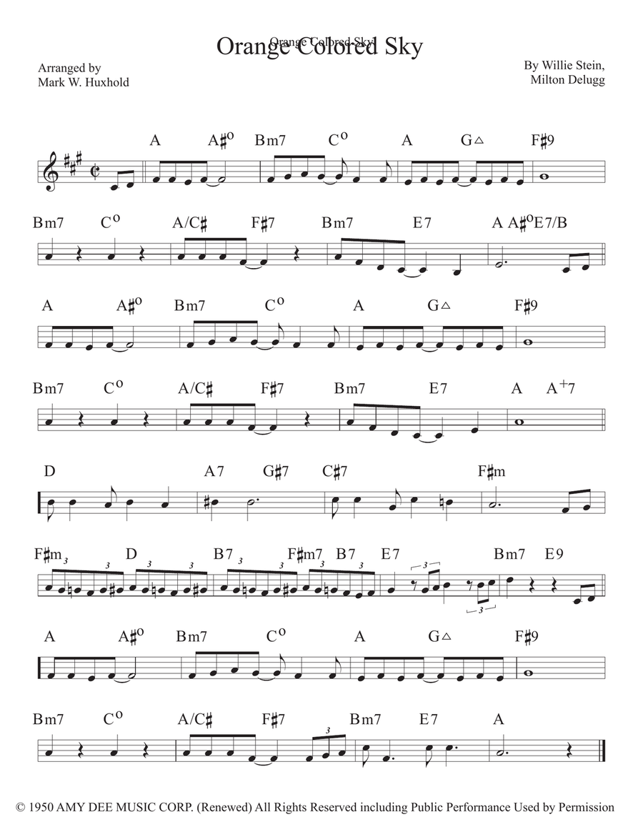 Orange Colored Sky Piano scores gallery preview page 2