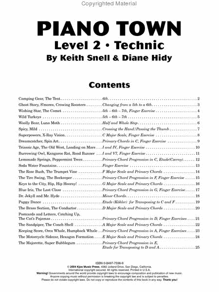 Piano Town, Technic - Level 2 by Keith Snell Piano Method - Sheet Music