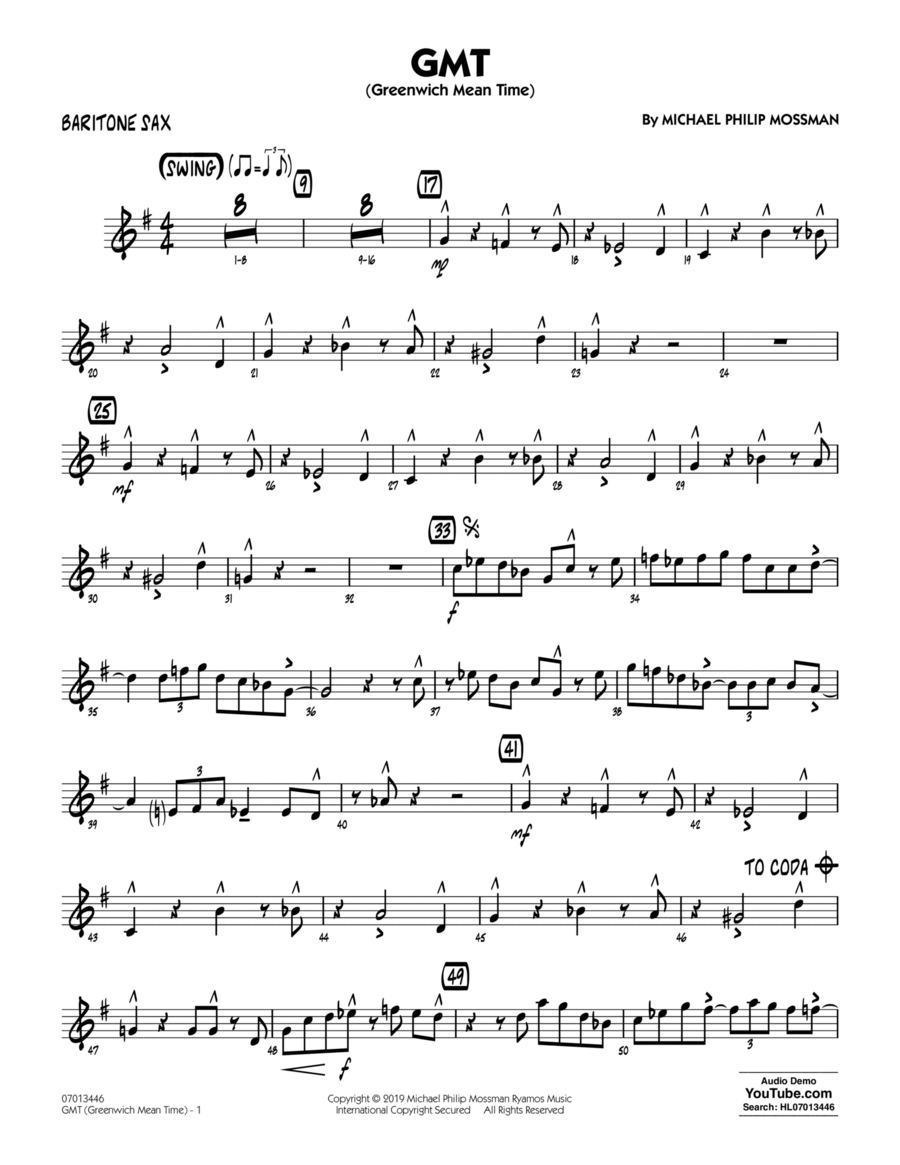 GMT (Greenwich Mean Time) - Baritone Sax