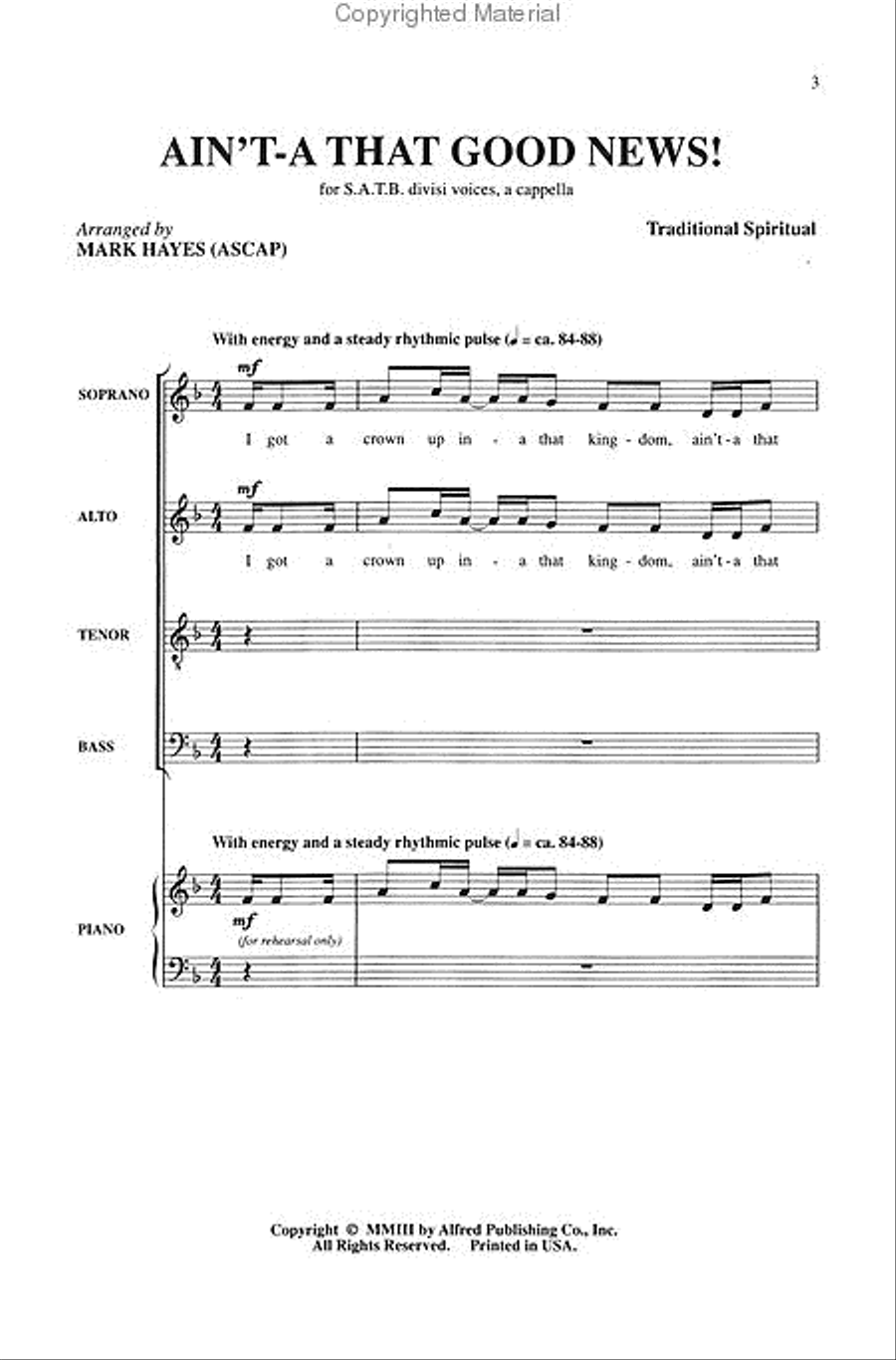 Four A Cappella Spirituals 4-Part scores gallery preview page 2