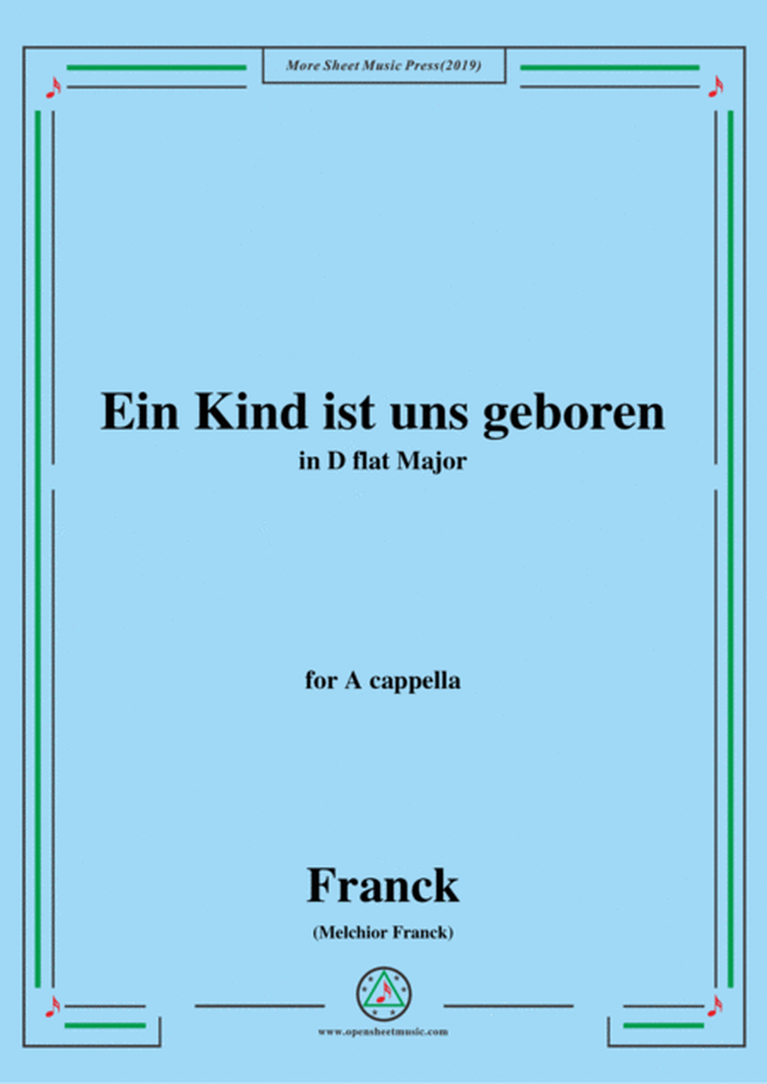 Franck-Ein Kind ist uns geboren,in D flat Major,for A cappella image number null