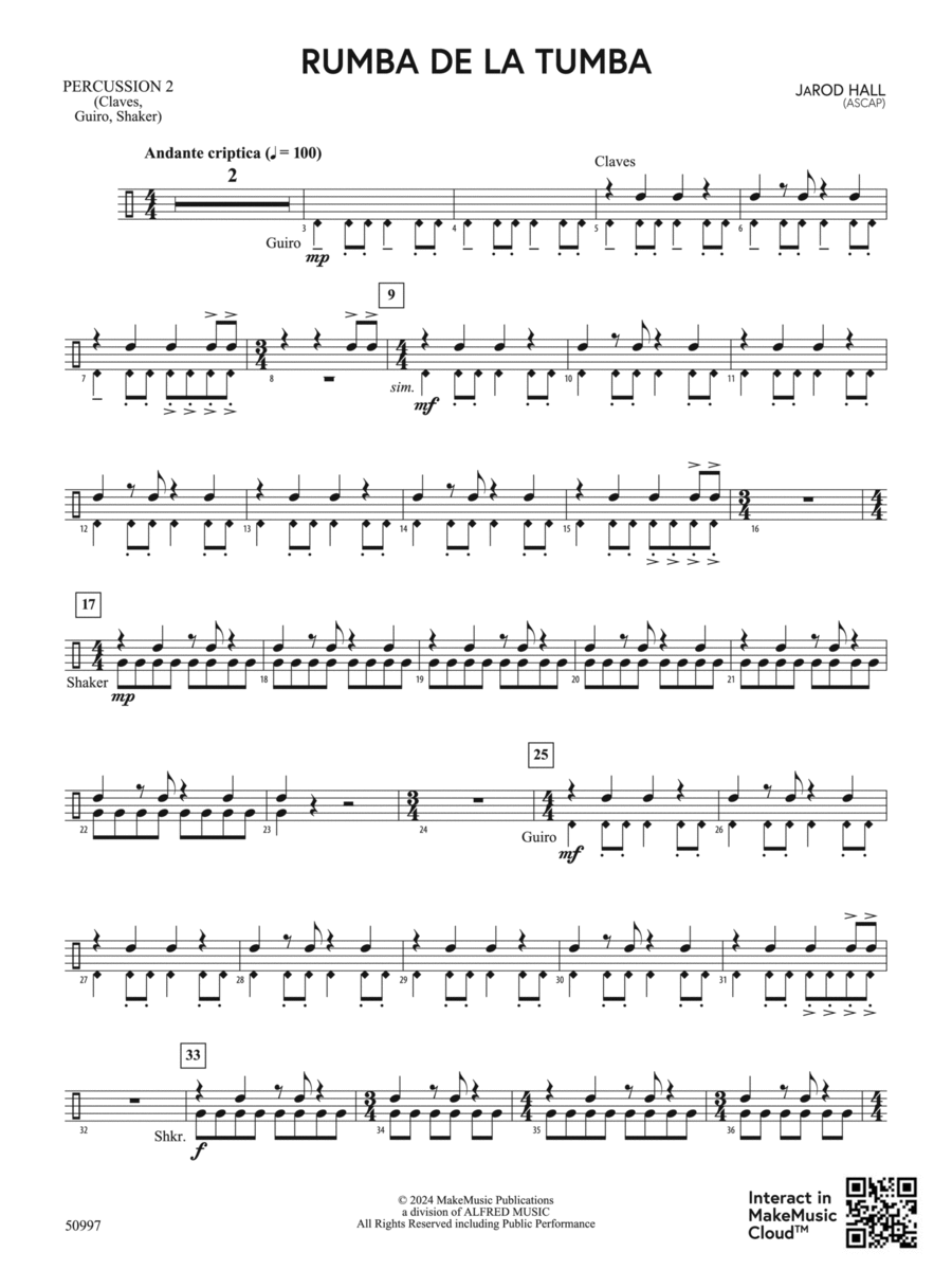 Rumba de la Tumba: 2nd Percussion Concert Band scores gallery preview page 1