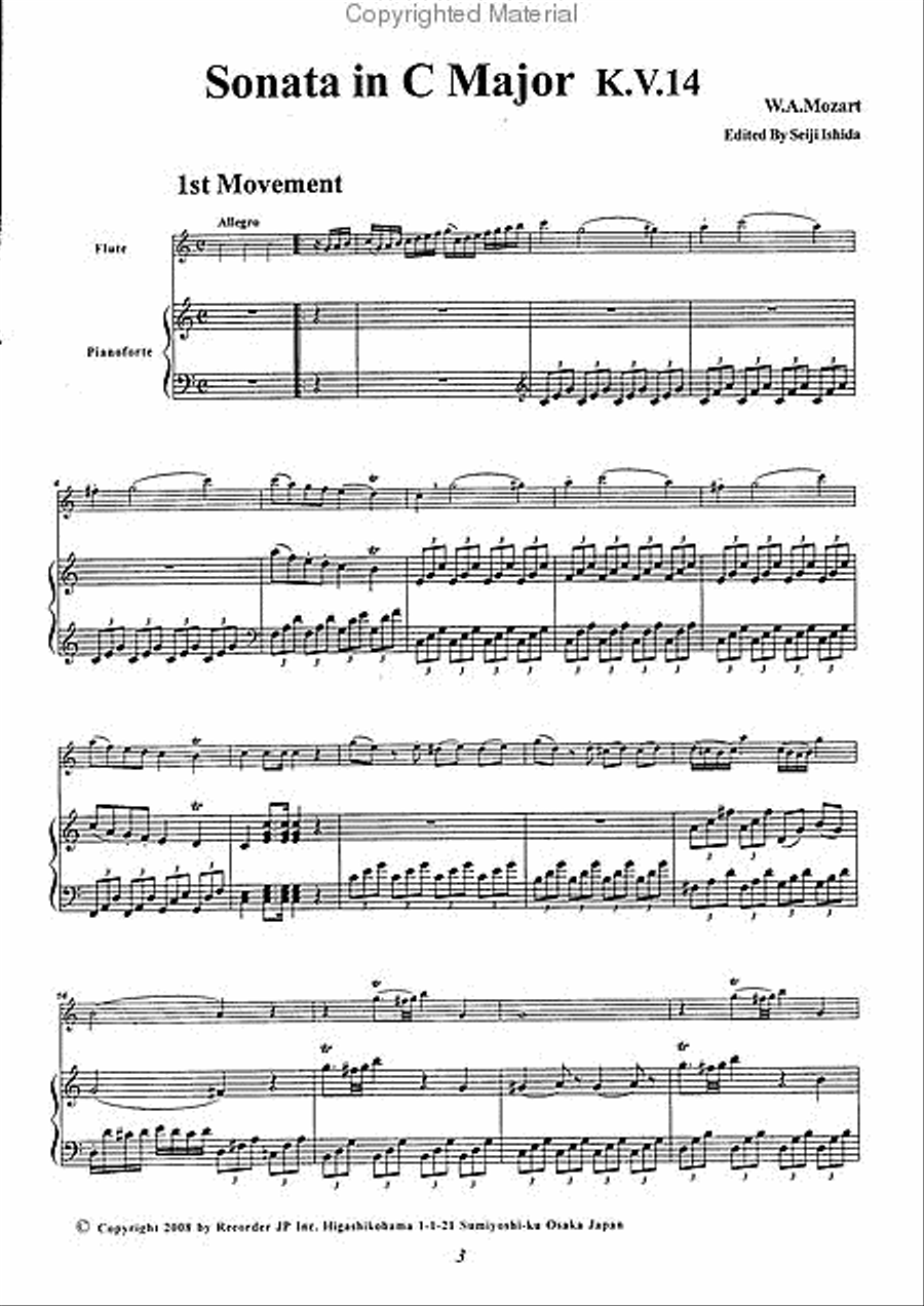 Early Flute Sonatas, Vol. 3 Flute Solo scores gallery preview page 3