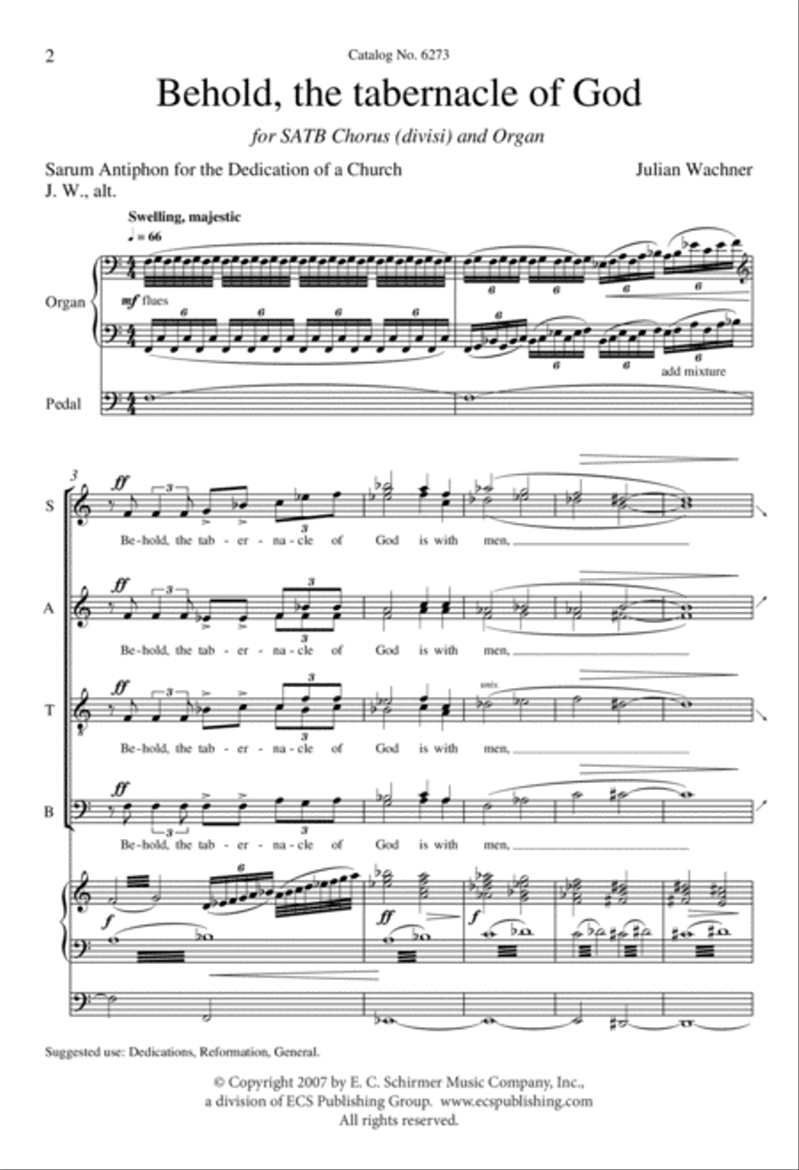 Behold the Tabernacle of God 4-Part scores gallery preview page 2