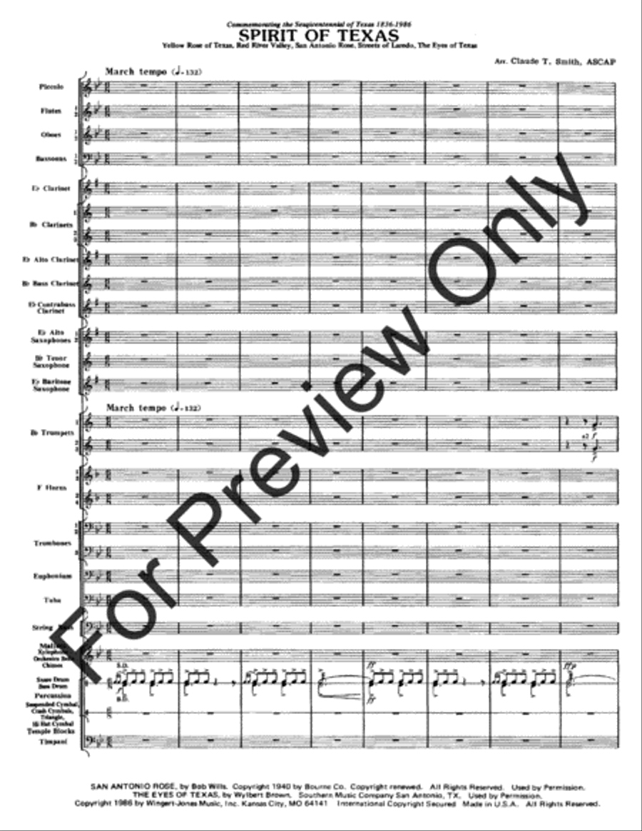 Spirit Of Texas (Score) Spirit Of Texas (Score) Concert Band scores gallery preview page 3