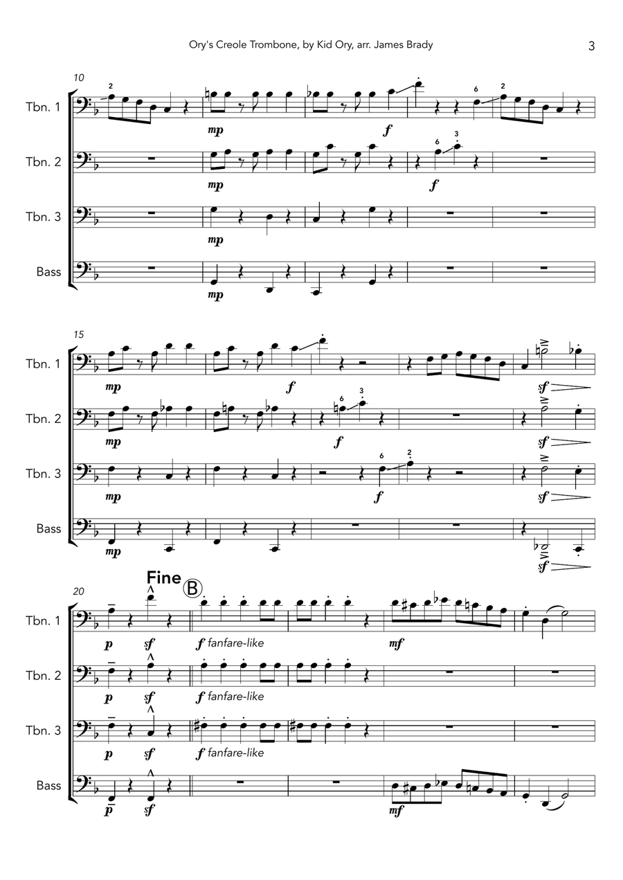 Ory's Creole Trombone Brass Ensemble scores gallery preview page 3