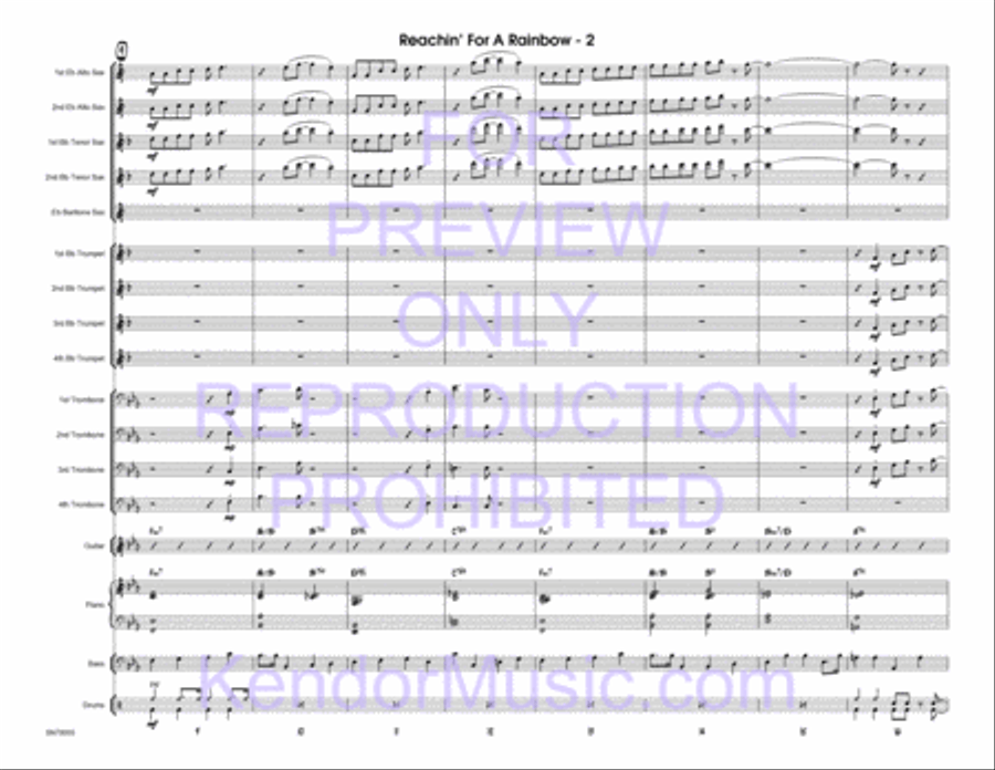 Reachin' For A Rainbow (Full Score) Jazz Ensemble scores gallery preview page 3