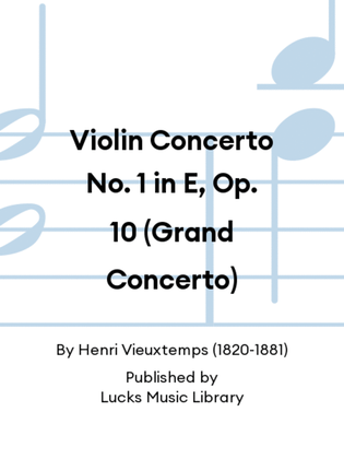 Book cover for Violin Concerto No. 1 in E, Op. 10 (Grand Concerto)