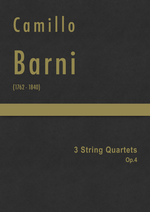 Book cover for Barni - 3 String Quartets, Op.4