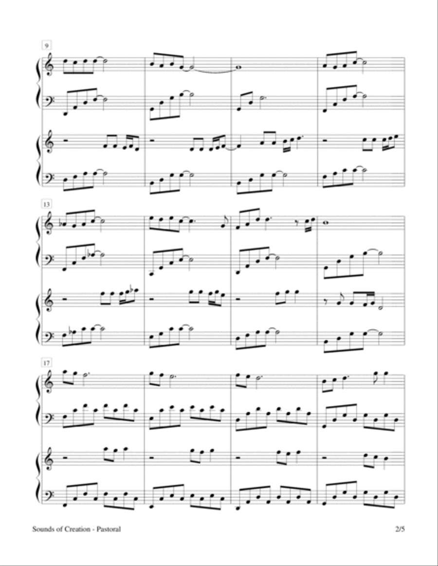 Sounds of Creation - Pastoral (Keyboard Duet; 2 Pianos, 4 Hands) 2 Pianos, 4-Hands scores gallery preview page 5