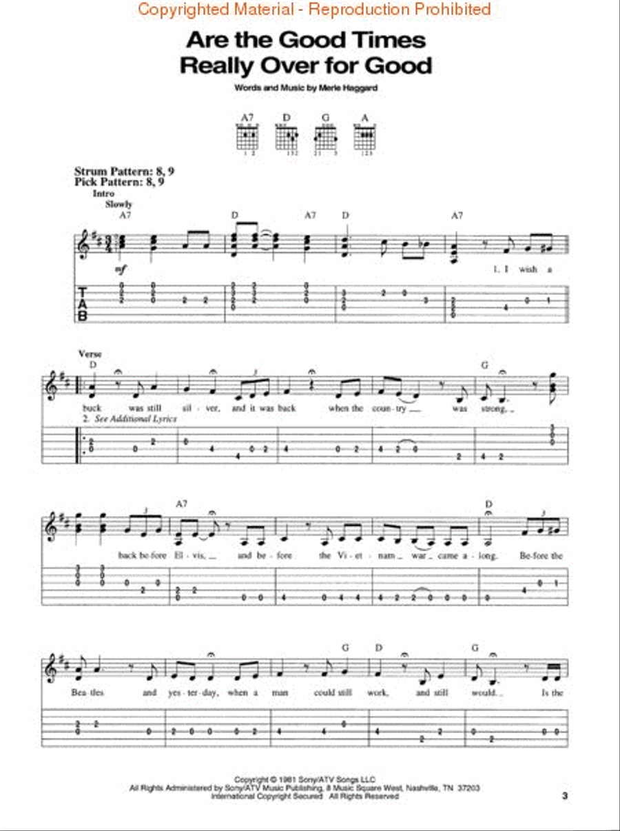 The Best of Merle Haggard Electric Guitar scores gallery preview page 3