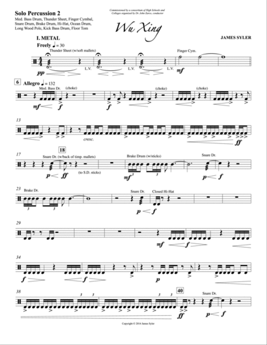 Wu Xing: Solo Percussion 2 Concert Band scores gallery preview page 3