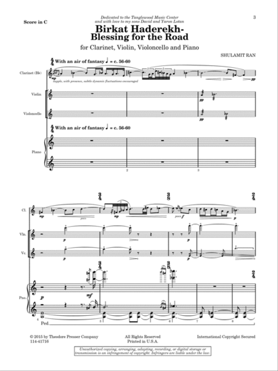 Birkat Haderekh – Blessing for the Road Chamber Music scores gallery preview page 2