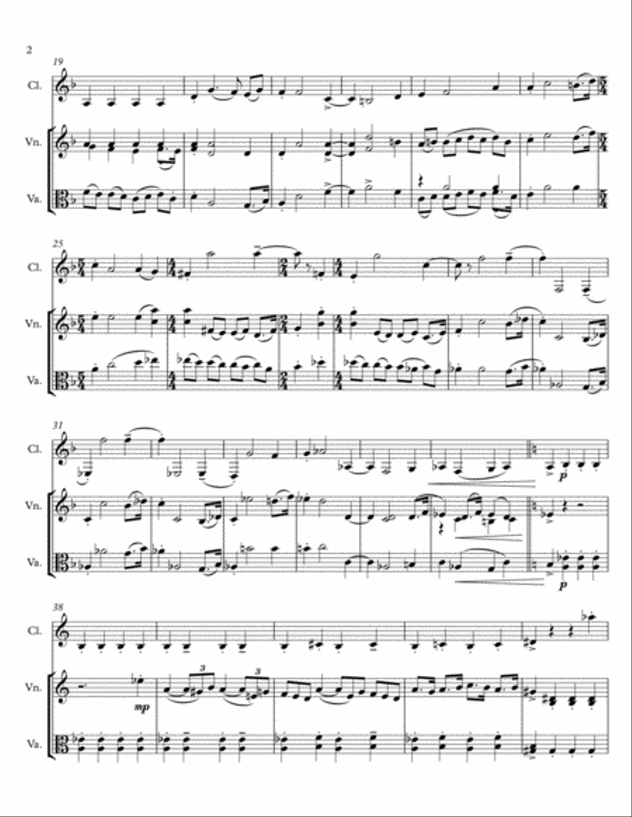 Prelude and Fugue (no. 1) for violin, viola & clarinet, op. 23 Small Ensemble scores gallery preview page 2