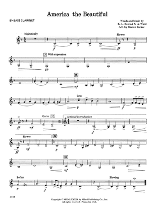 America, the Beautiful: B-flat Bass Clarinet