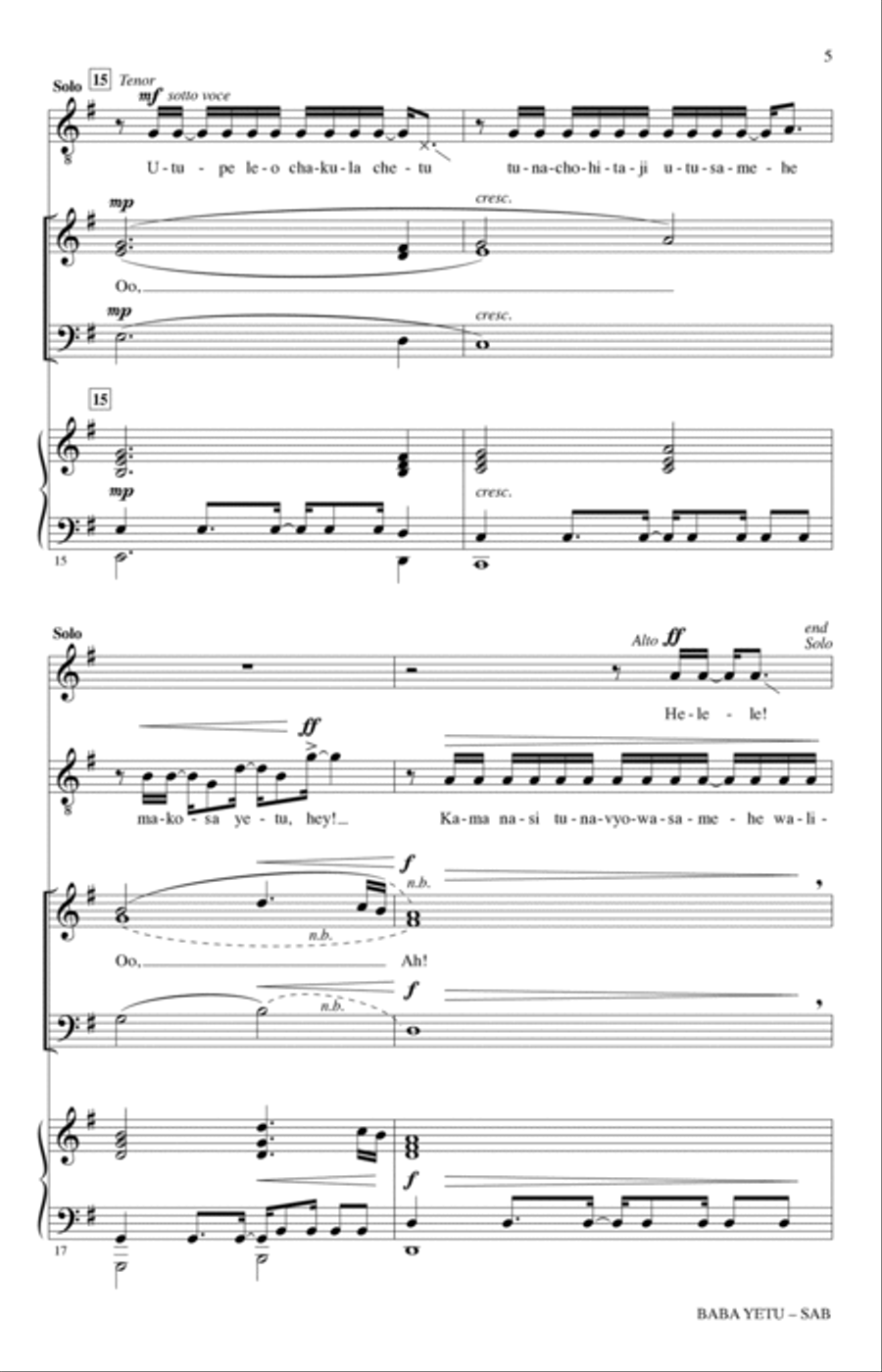 Baba Yetu (from Civilization IV) (arr. Roger Emerson) 3-Part scores gallery preview page 3