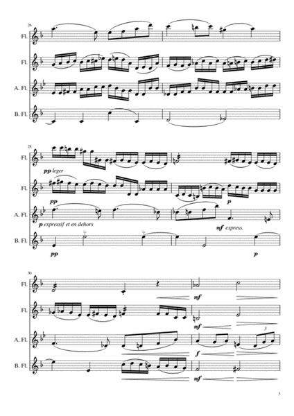 Ravel String Quartet for Flute Quartet, 1. Allegro Moderato